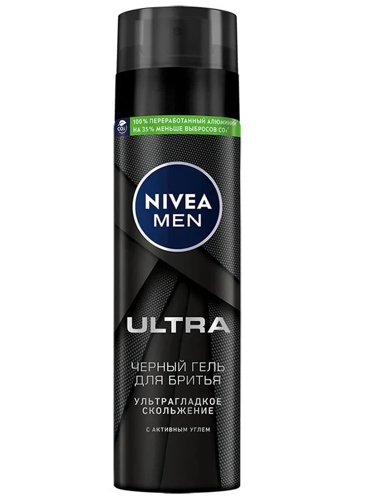 Гель для бритья Nivea Men Ultra Чёрный с активным углём